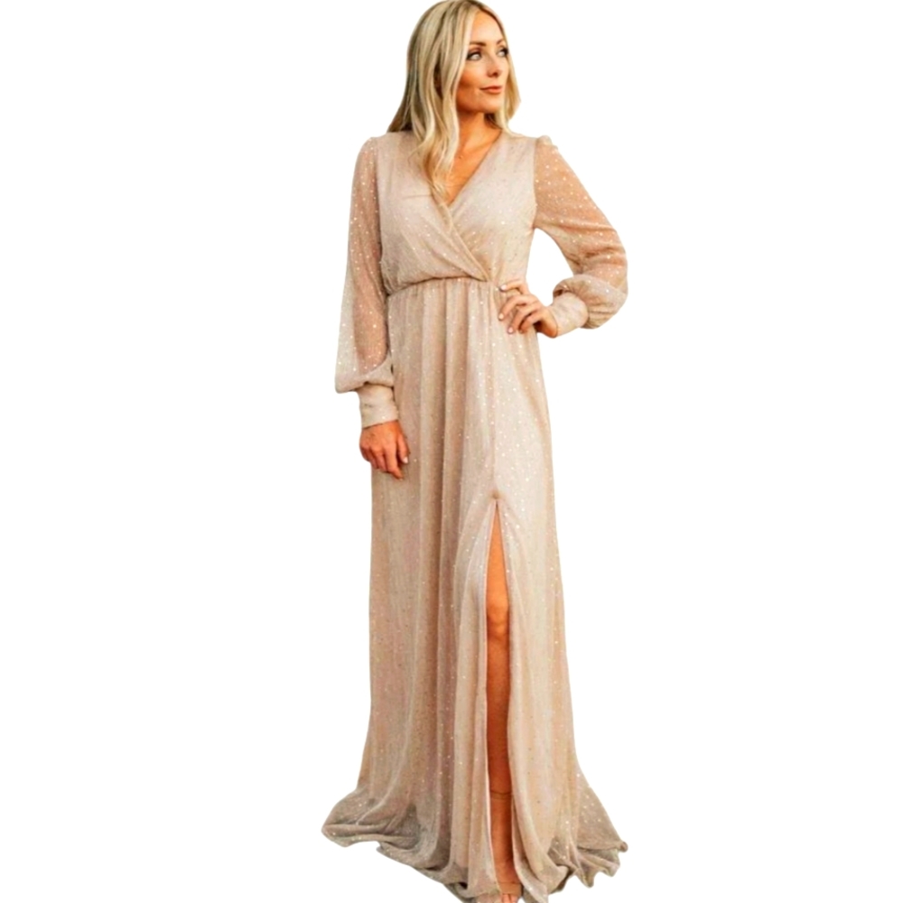 Sold NWT Baltic Born Abigail Sparkle Dress in Champagne XXXL